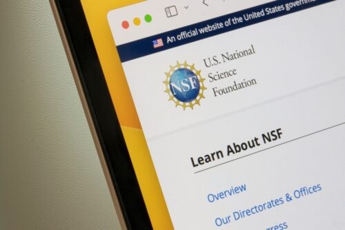 A computer accessing the National Science Foundation website.